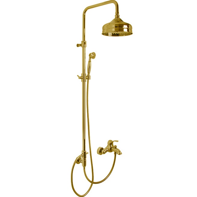 Душевая стойка со смесителем Fima Carlo Frattini Lamp F3304/2OR (золотой), с изливом