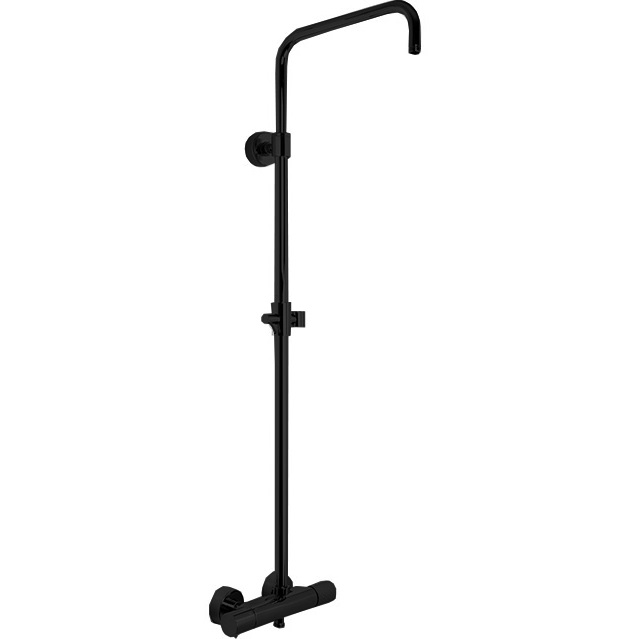 Душевая стойка со смесителем Fima Carlo Frattini Wellness F4285TXNS (черный матовый), с термостатом