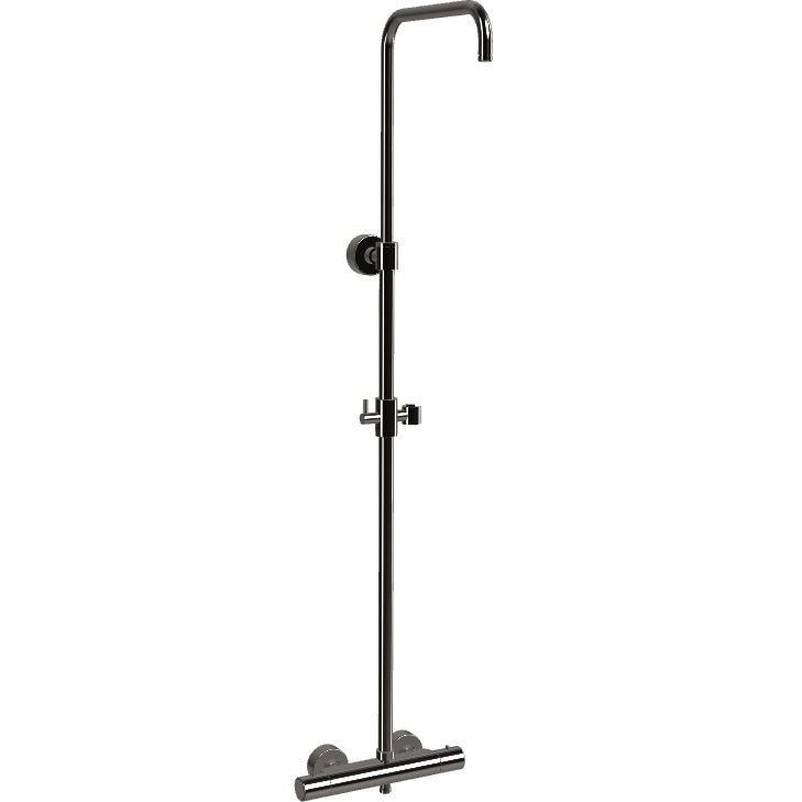 Душевая стойка со смесителем настенная Fima Carlo Frattini Wellness F3255SCS (черный хром)