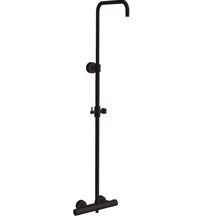 Душевая стойка со смесителем настенная Fima Carlo Frattini Wellness F3255SNS (черный матовый)