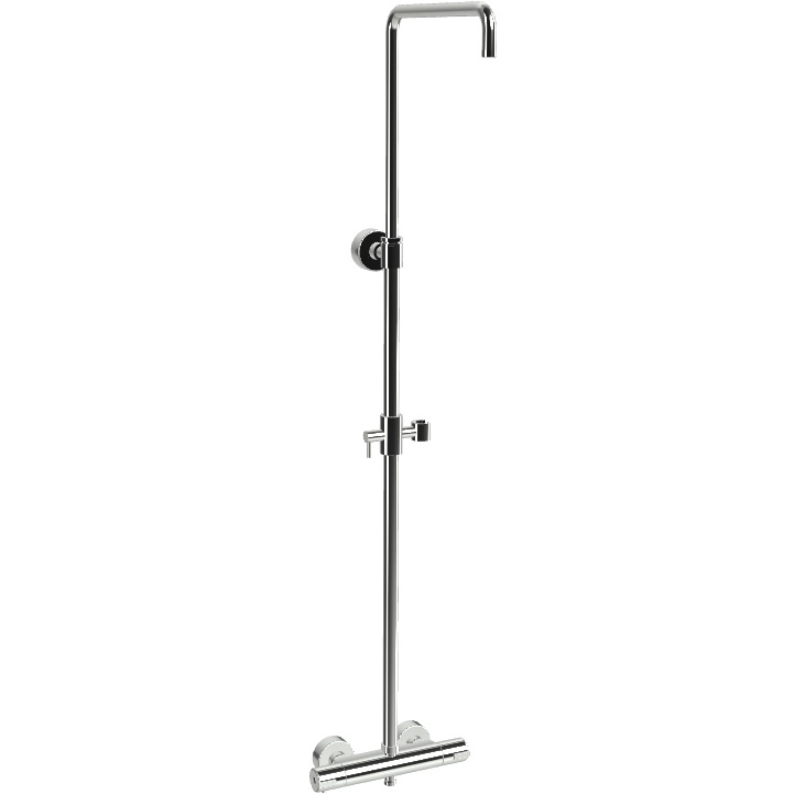 Душевая стойка со смесителем настенная Fima Carlo Frattini Wellness F4085SCR (хром), с термостатом