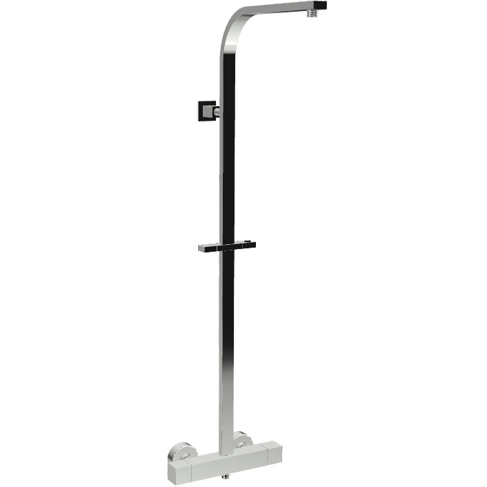 Душевая стойка со смесителем настенная Fima Carlo Frattini Wellness F4255NQCR (хром), с термостатом