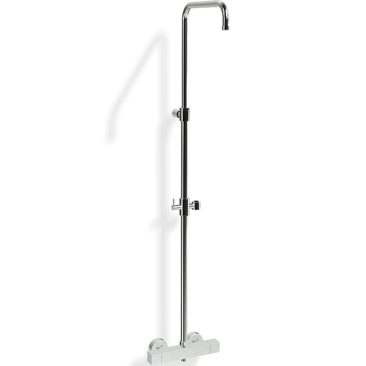 Душевая стойка со смесителем настенная Fima Carlo Frattini Wellness F4255SCR (хром), с термостатом