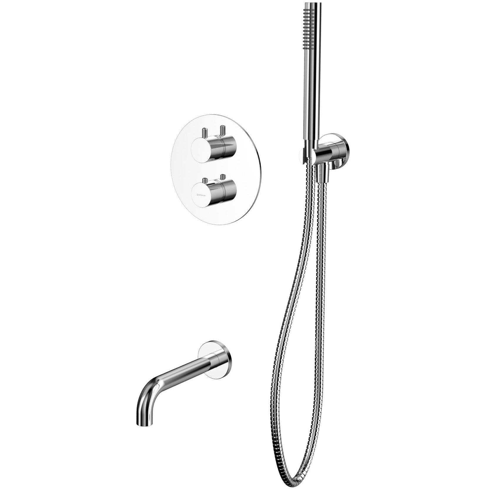 Душевой комплект для ванны скрытого монтажа Whitecross серия Y YSET10CR (хром), с термостатом, с изливом