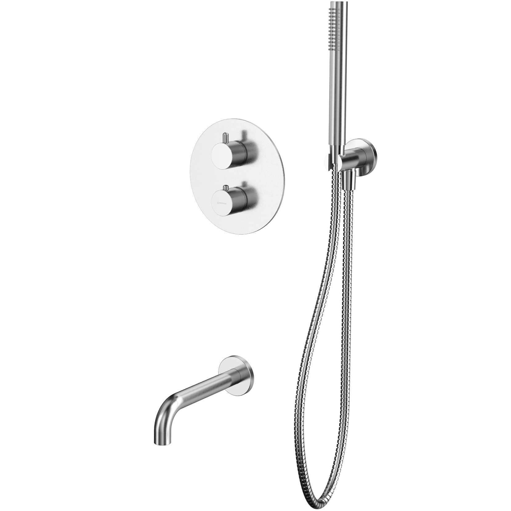 Душевой комплект для ванны скрытого монтажа Whitecross серия Y YSET10NIB (никель брашированный PVD), с термостатом, с изливом