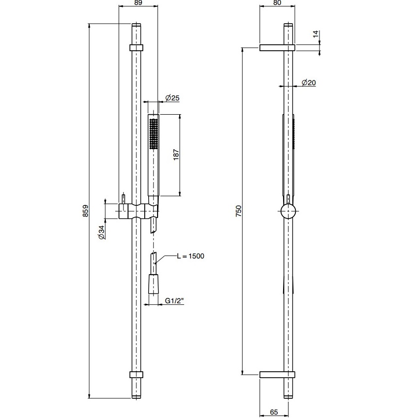 Душевая штанга Fima Carlo Frattini Wellness Saliscendi F2150OS (золото брашированное), с ручным душем