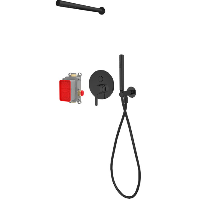 Душевой комплект с переключателем на 2 источника Fima Carlo Frattini Snap F3119E2SWT3S6NNS (черный матовый)