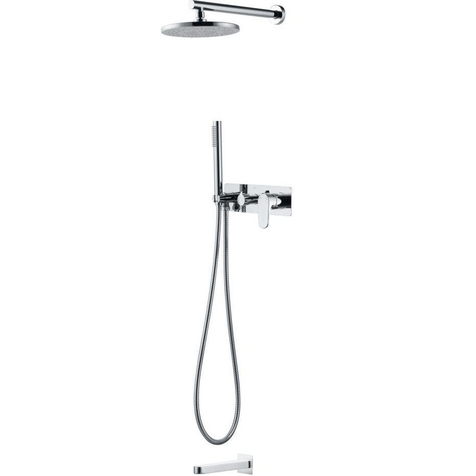 Душевой комплект скрытого монтажа 30x30 см., Boheme Spectre 454-2-CR (хром), с изливом