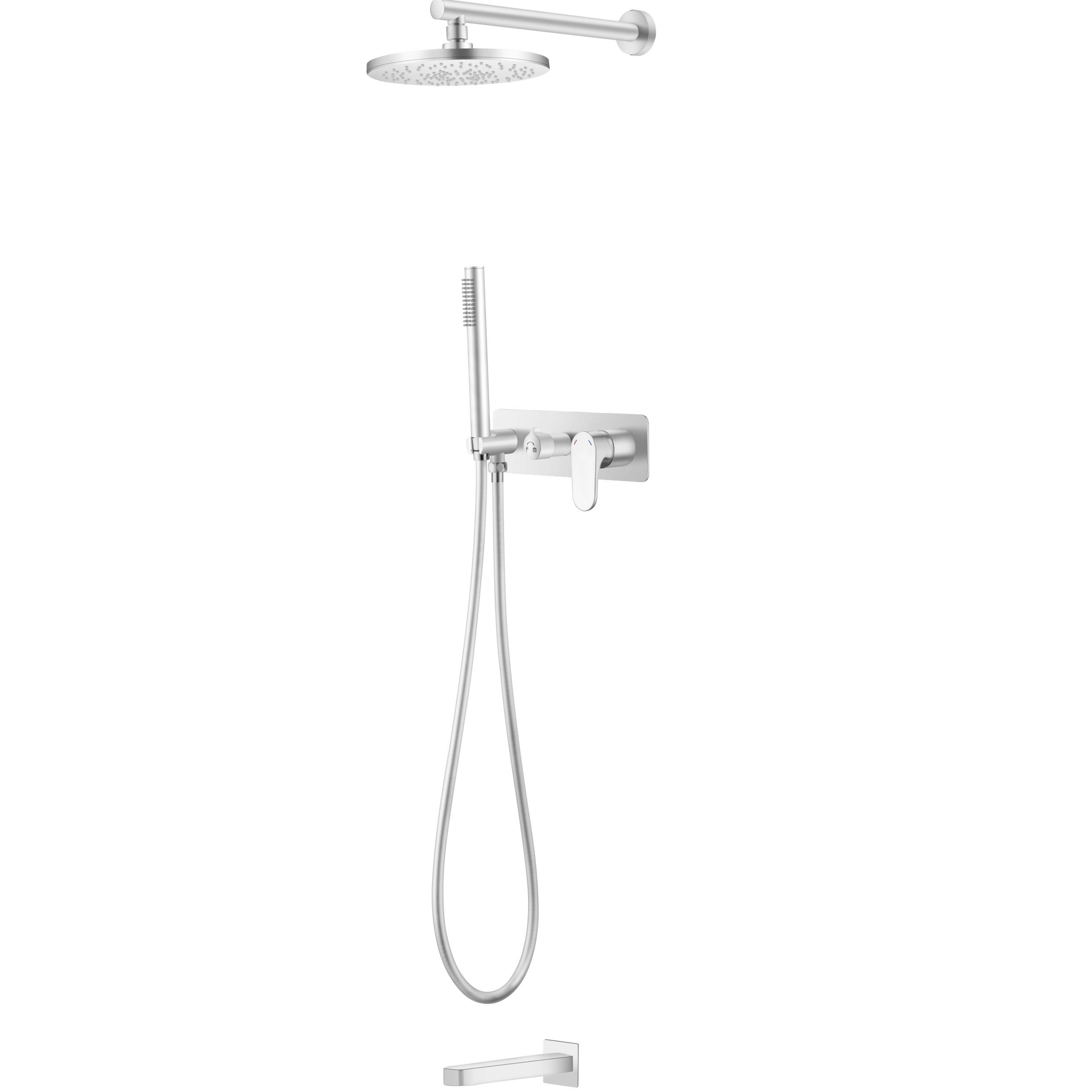 Душевой комплект скрытого монтажа 30x30 см., Boheme Spectre 454-2-MW (белый матовый), с изливом