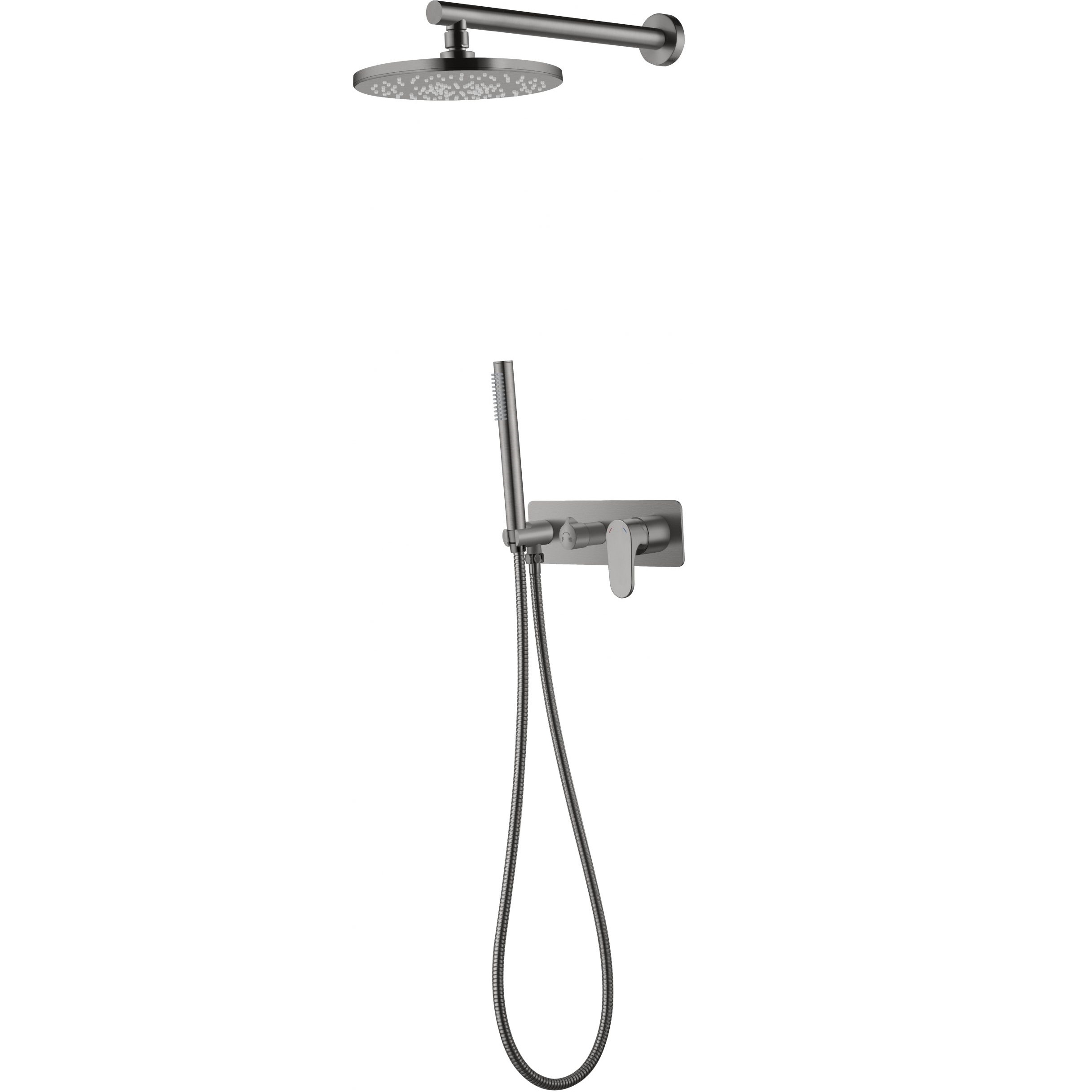 Душевой комплект скрытого монтажа 30x30 см., Boheme Spectre 454-GM (оружейный металл), без излива