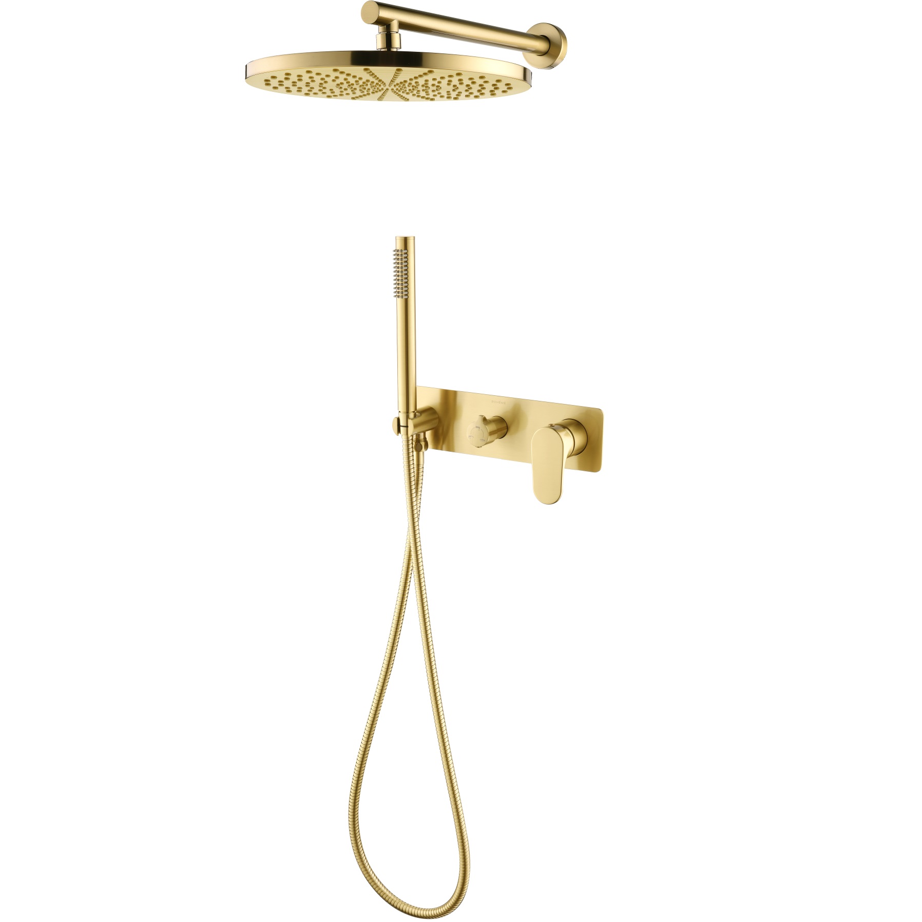 Душевой комплект скрытого монтажа 30x30 см., Boheme Spectre 454-MG (золото матовое), без излива