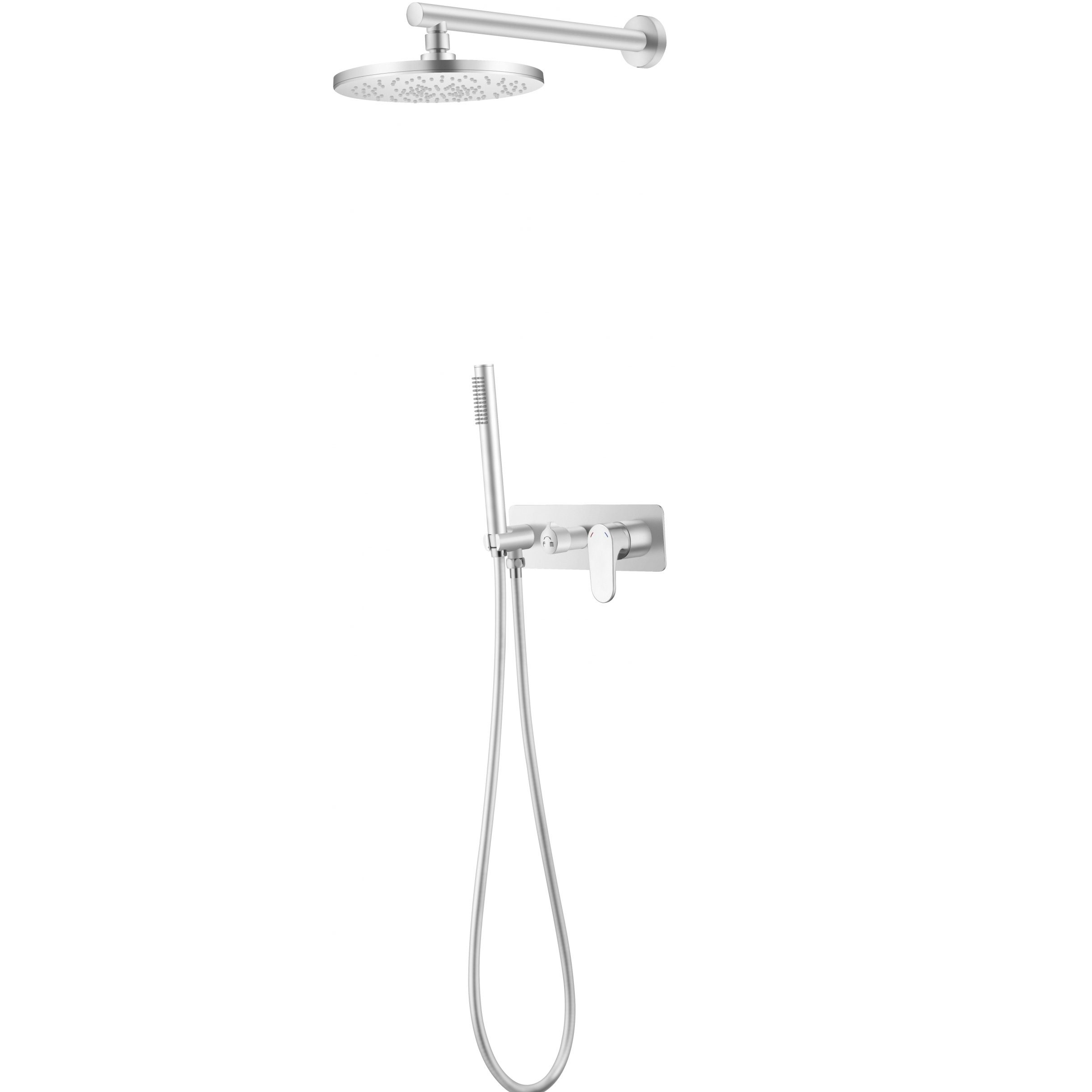 Душевой комплект скрытого монтажа 30x30 см., Boheme Spectre 454-MW (белый матовый), без излива