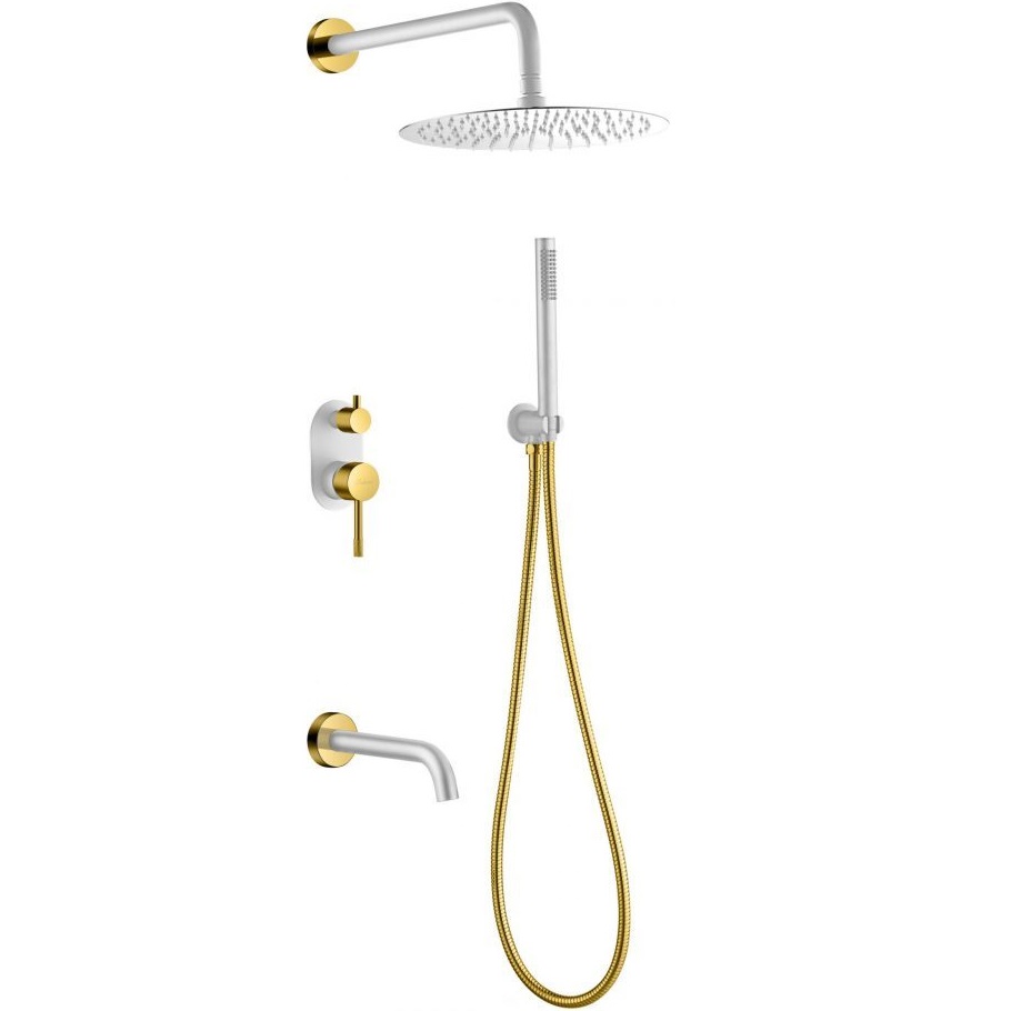 Золотой, белый матовый