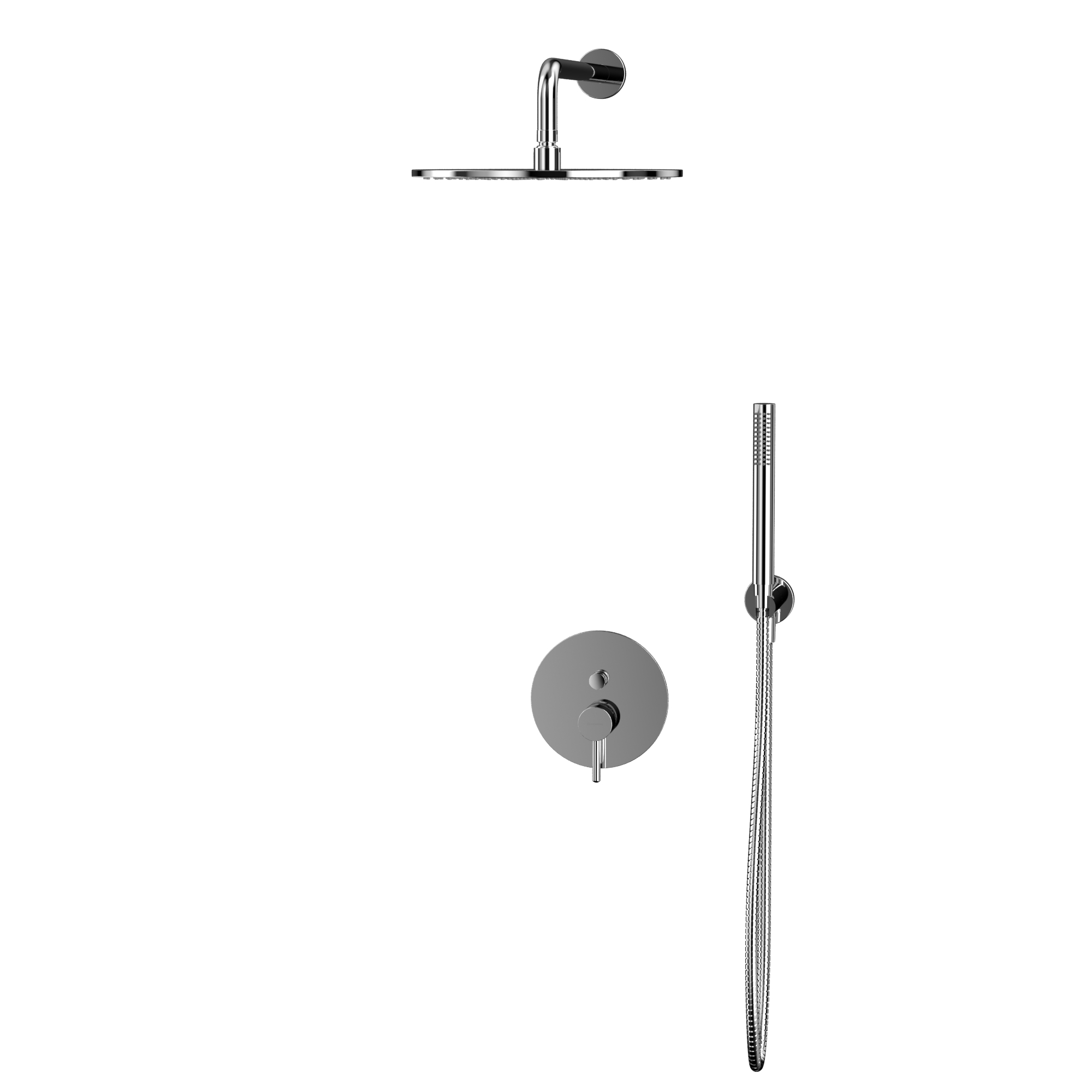 Душевой комплект скрытого монтажа 30x30см., Whitecross Серия Y YSET04CR (хром), без излива