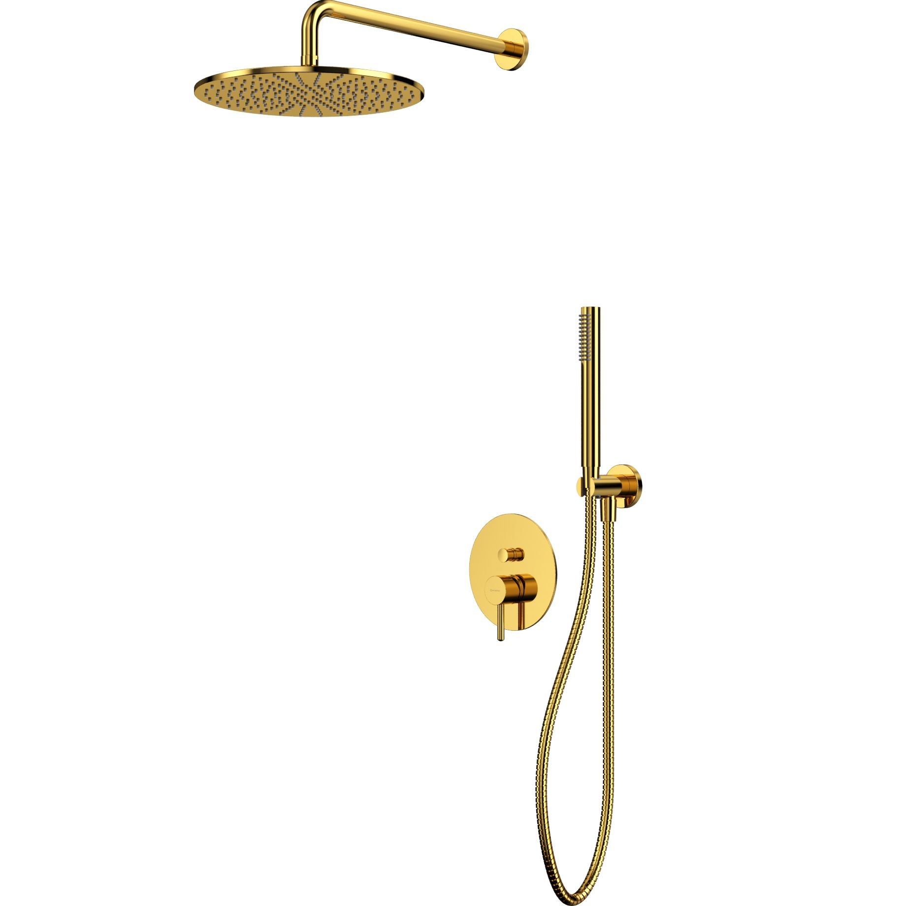 Душевой комплект скрытого монтажа 30x30см., Whitecross Серия Y YSET04GL (золотой), без излива