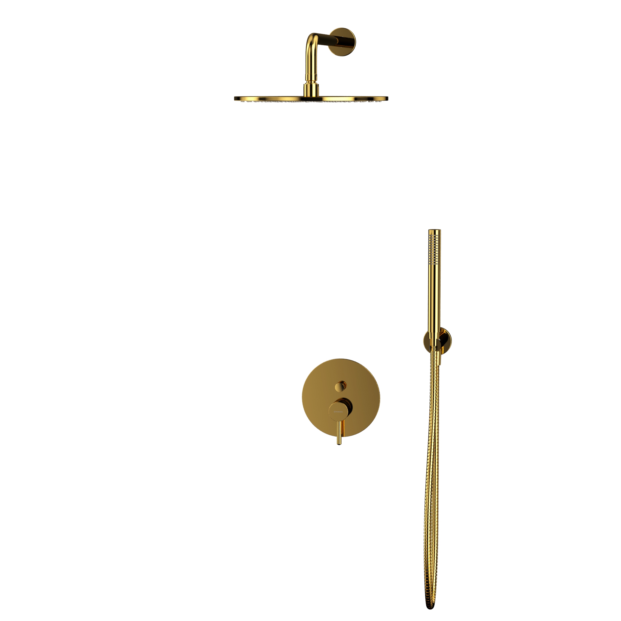 Душевой комплект скрытого монтажа 30x30см., Whitecross Серия Y YSET04GL (золотой), без излива