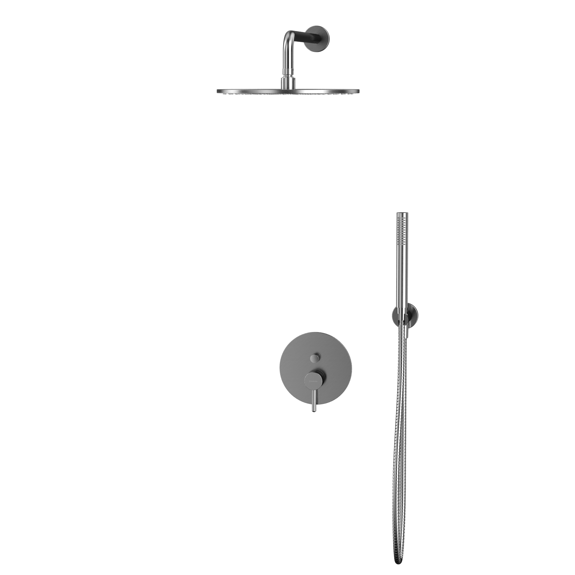 Душевой комплект скрытого монтажа 30x30см., Whitecross Серия Y YSET04NIB (никель брашированный), без излива