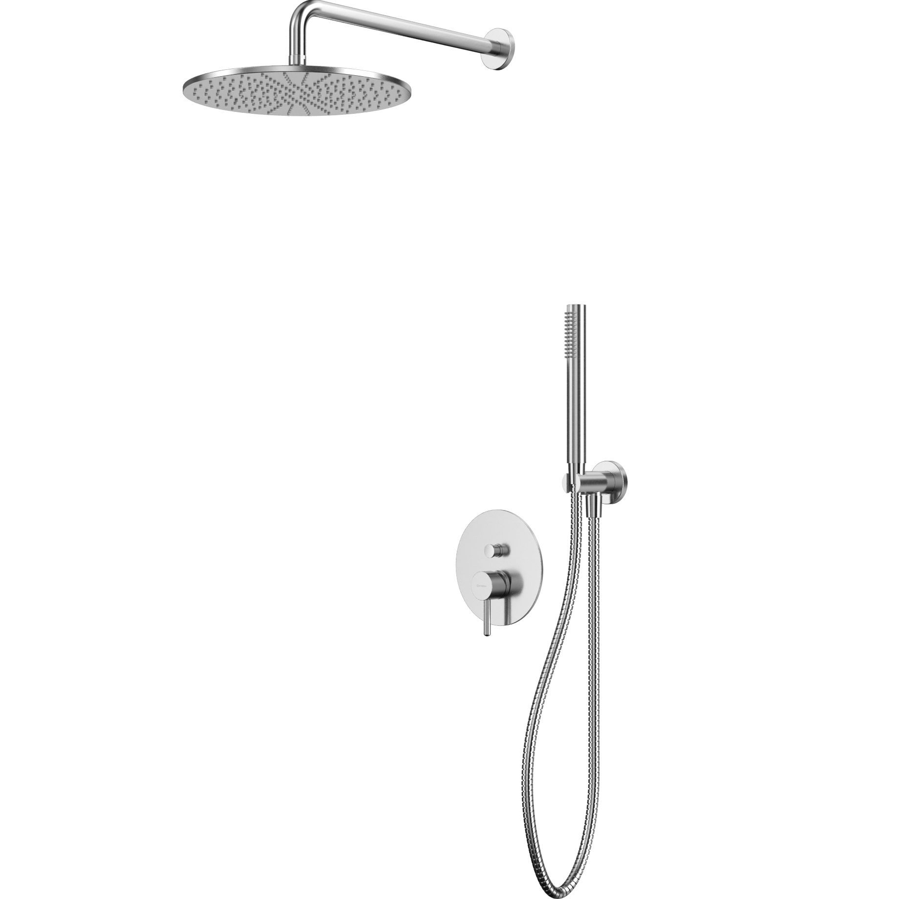 Душевой комплект скрытого монтажа 30x30см., Whitecross Серия Y YSET04NIB (никель брашированный), без излива