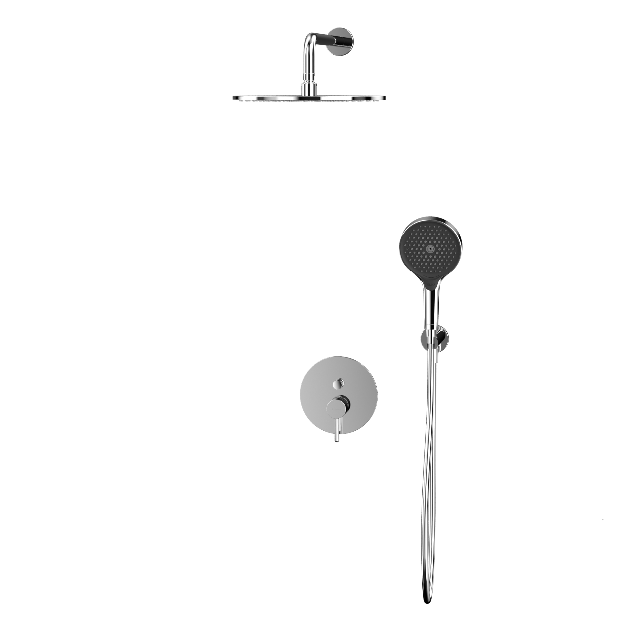 Душевой комплект скрытого монтажа 30x30см., Whitecross Серия Y YSET04TOPCR (хром), без излива