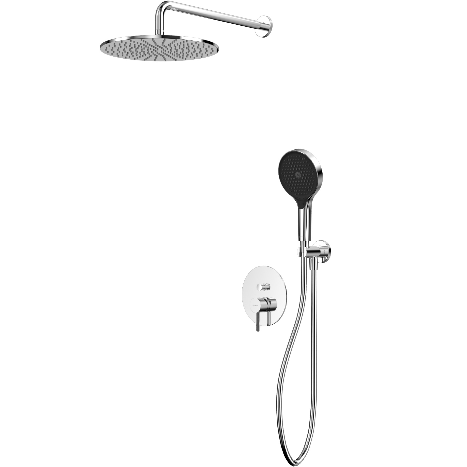 Душевой комплект скрытого монтажа 30x30см., Whitecross Серия Y YSET04TOPCR (хром), без излива