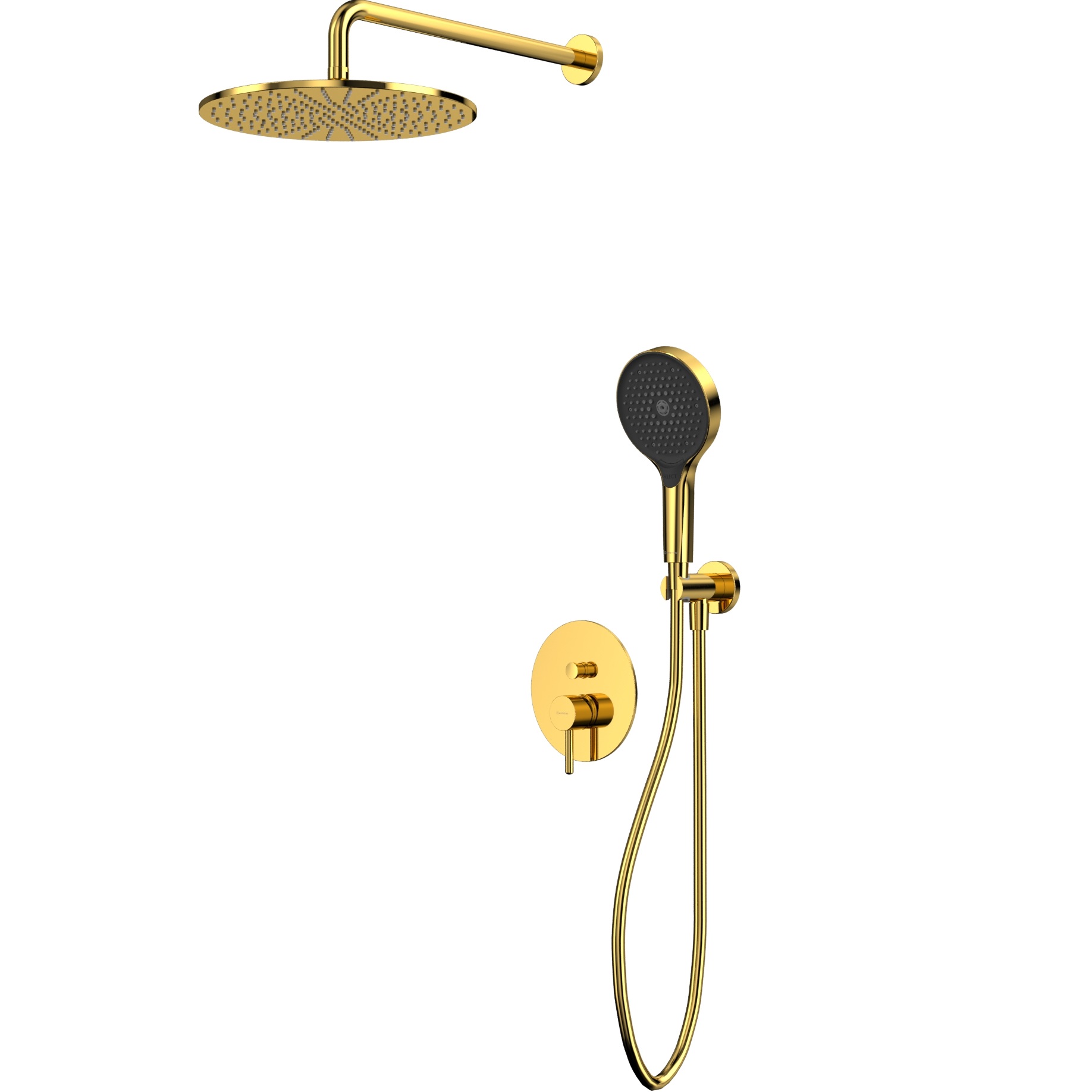 Душевой комплект скрытого монтажа 30x30см., Whitecross Серия Y YSET04TOPGL (золотой), без излива