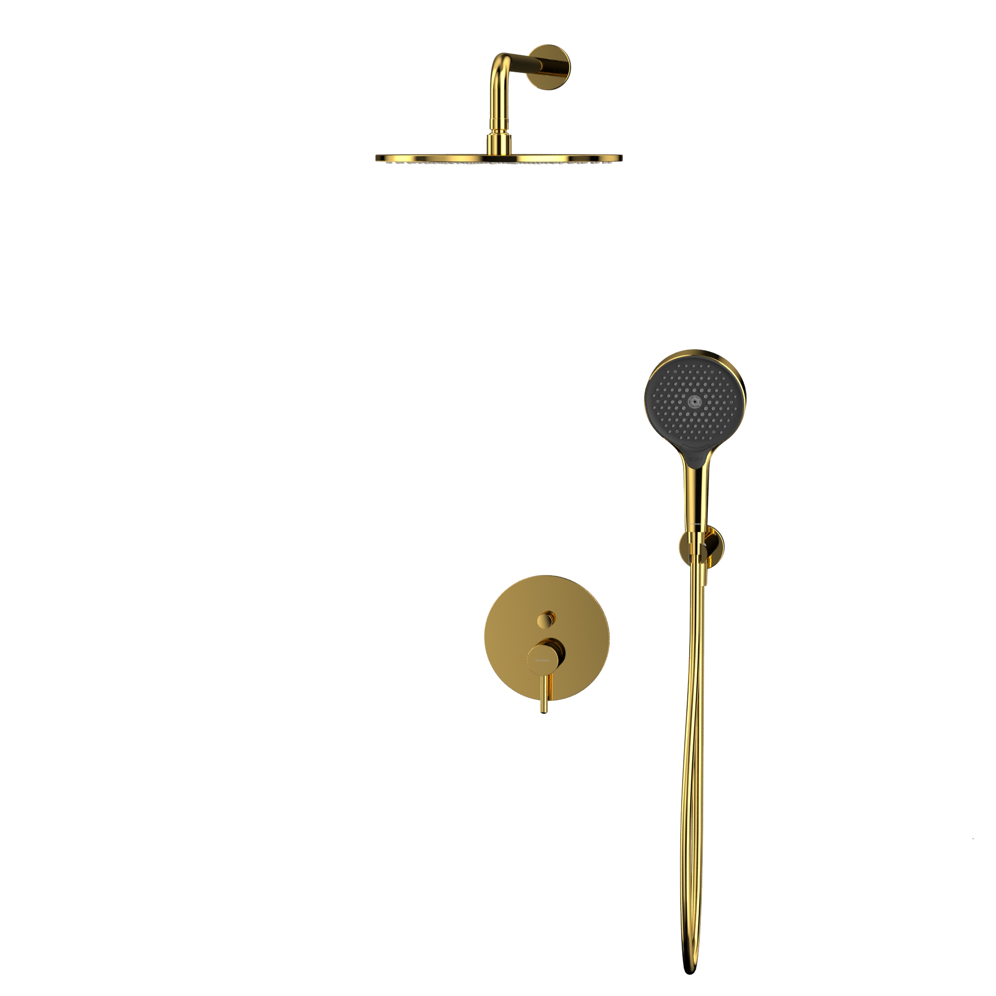 Душевой комплект скрытого монтажа 30x30см., Whitecross Серия Y YSET04TOPGL (золотой), без излива