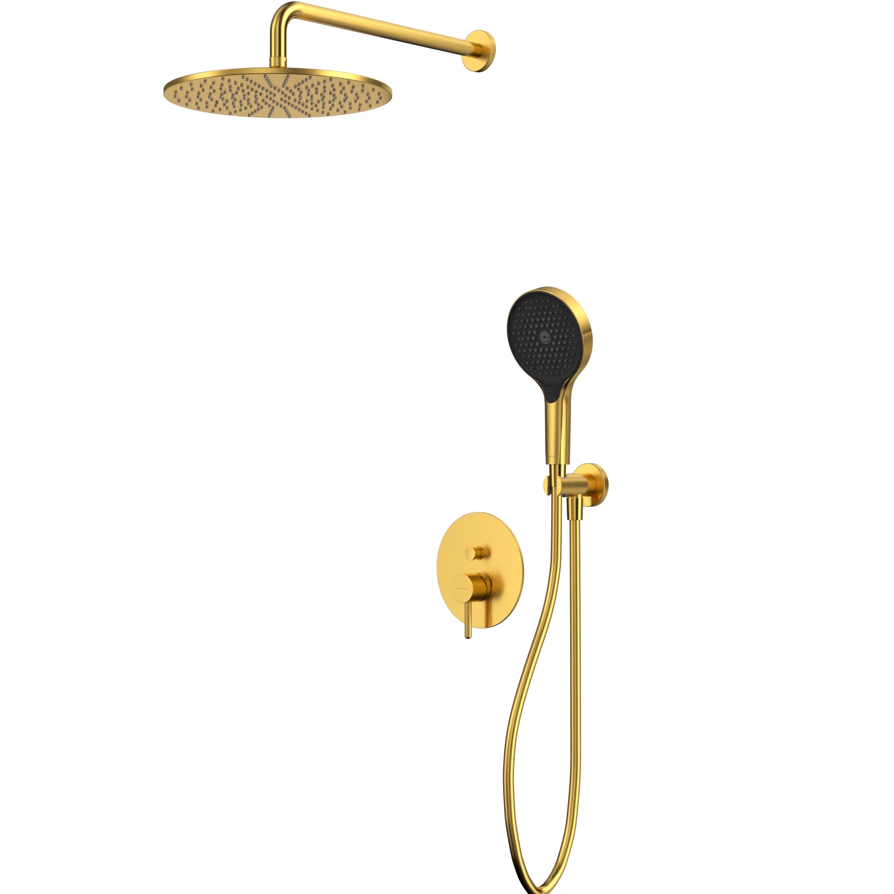 Душевой комплект скрытого монтажа 30x30см., Whitecross Серия Y YSET04TOPGLB (золото брашированное), без излива