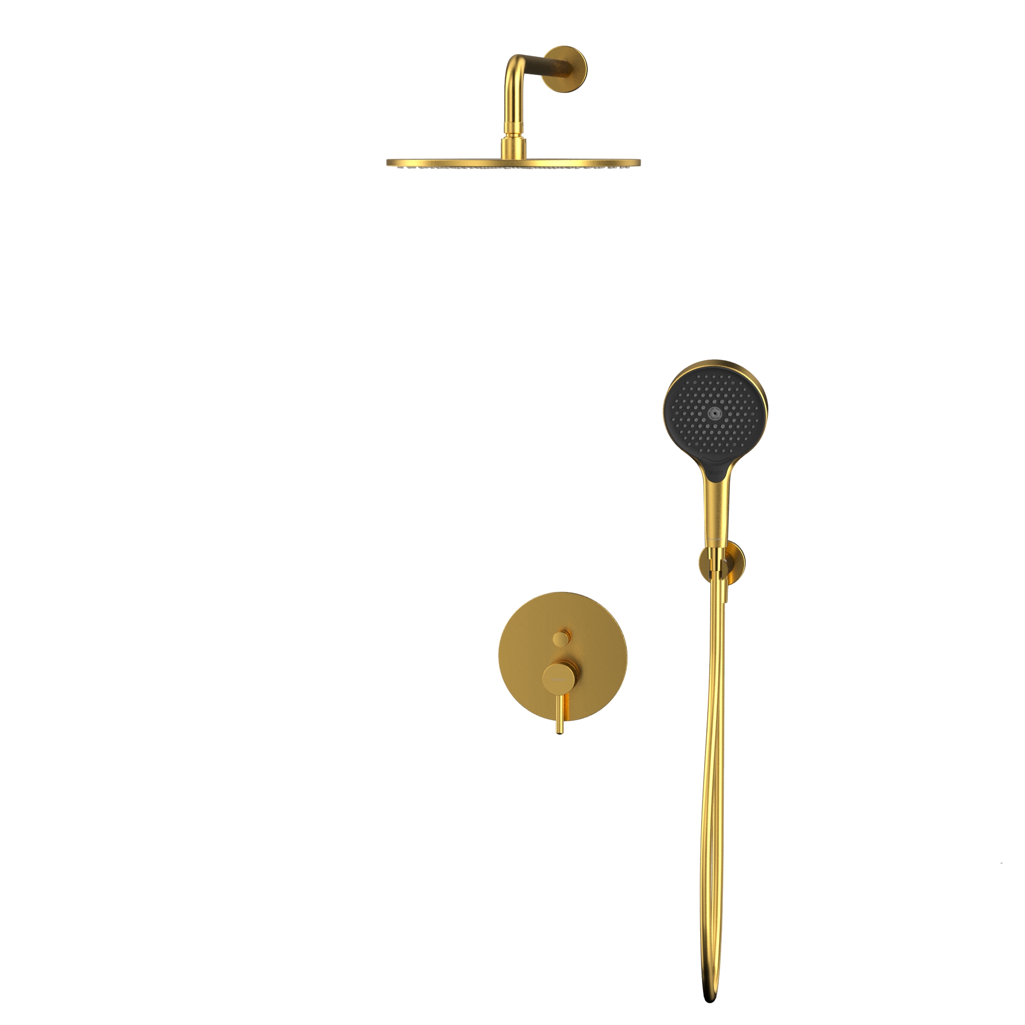 Душевой комплект скрытого монтажа 30x30см., Whitecross Серия Y YSET04TOPGLB (золото брашированное), без излива