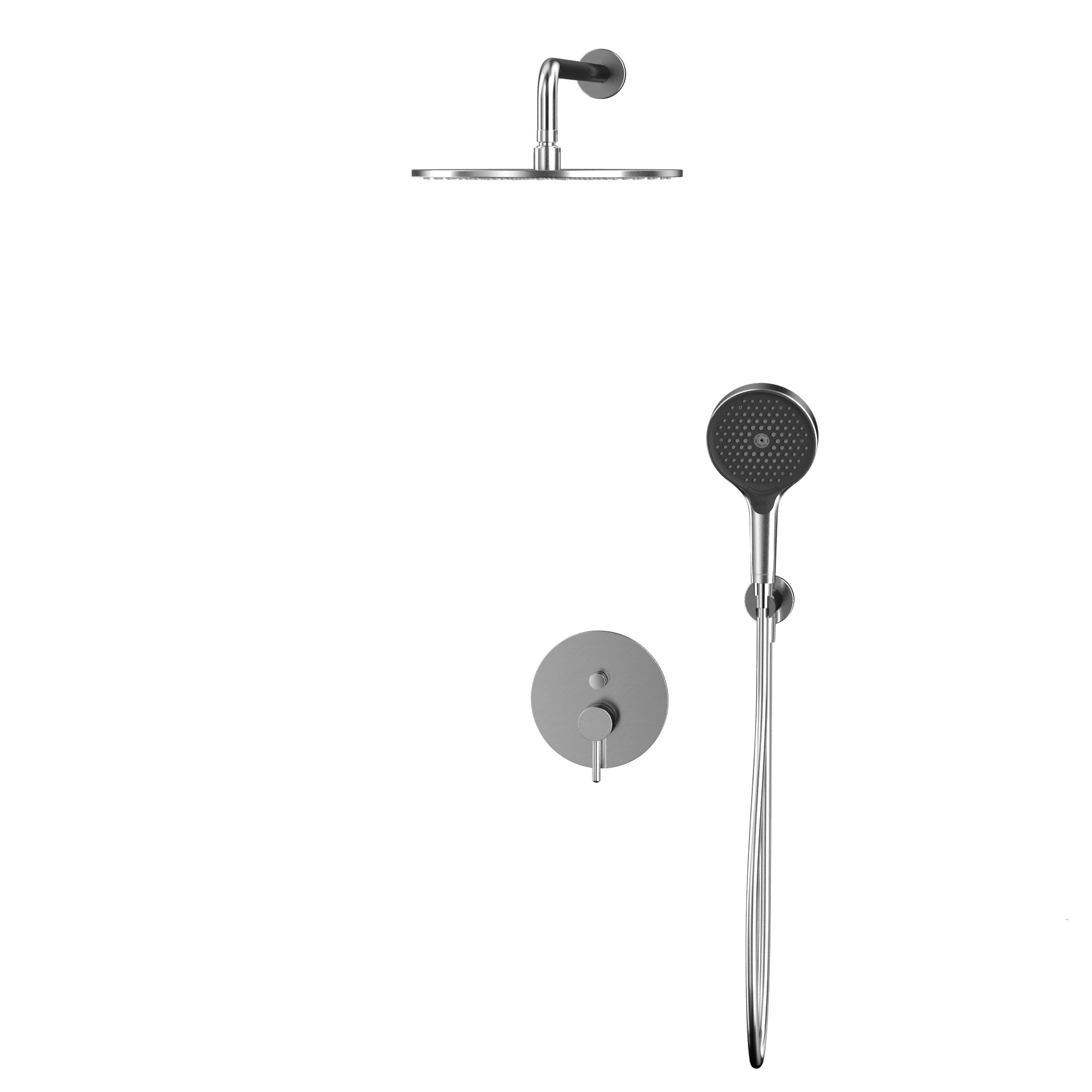 Душевой комплект скрытого монтажа 30x30см., Whitecross Серия Y YSET04TOPNIB (никель брашированный), без излива