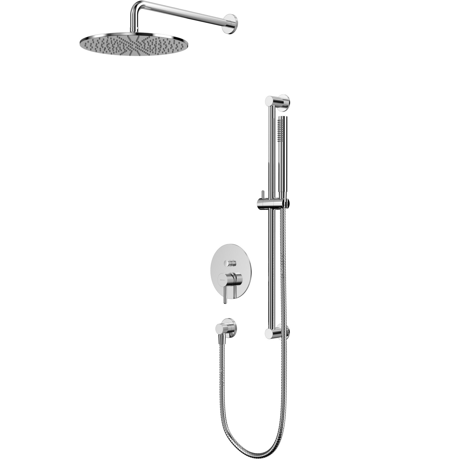 Душевой комплект скрытого монтажа 30x30см., Whitecross Серия Y YSET05CR (хром), без излива