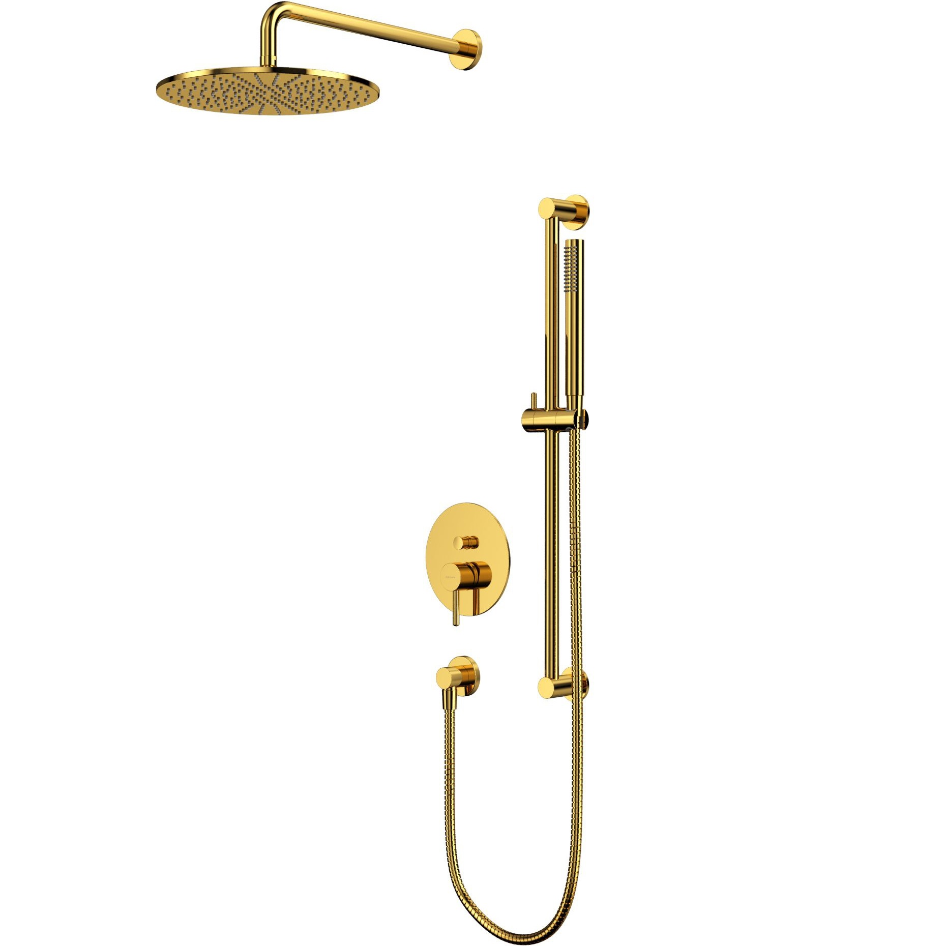 Душевой комплект скрытого монтажа 30x30см., Whitecross Серия Y YSET05GL (золотой), без излива