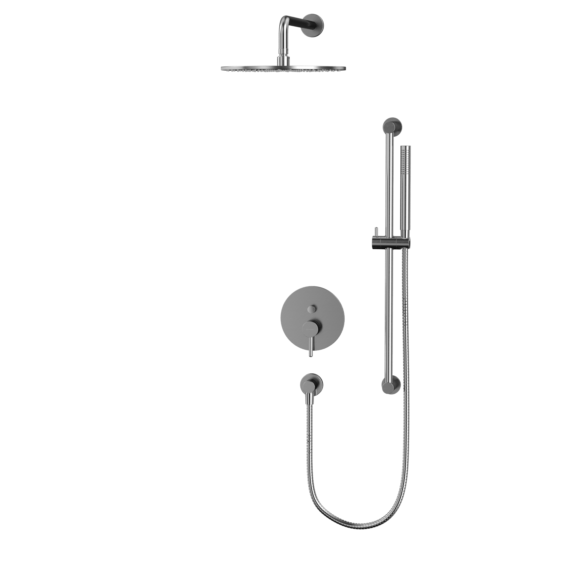 Душевой комплект скрытого монтажа 30x30см., Whitecross Серия Y YSET05NIB (никель брашированный), без излива