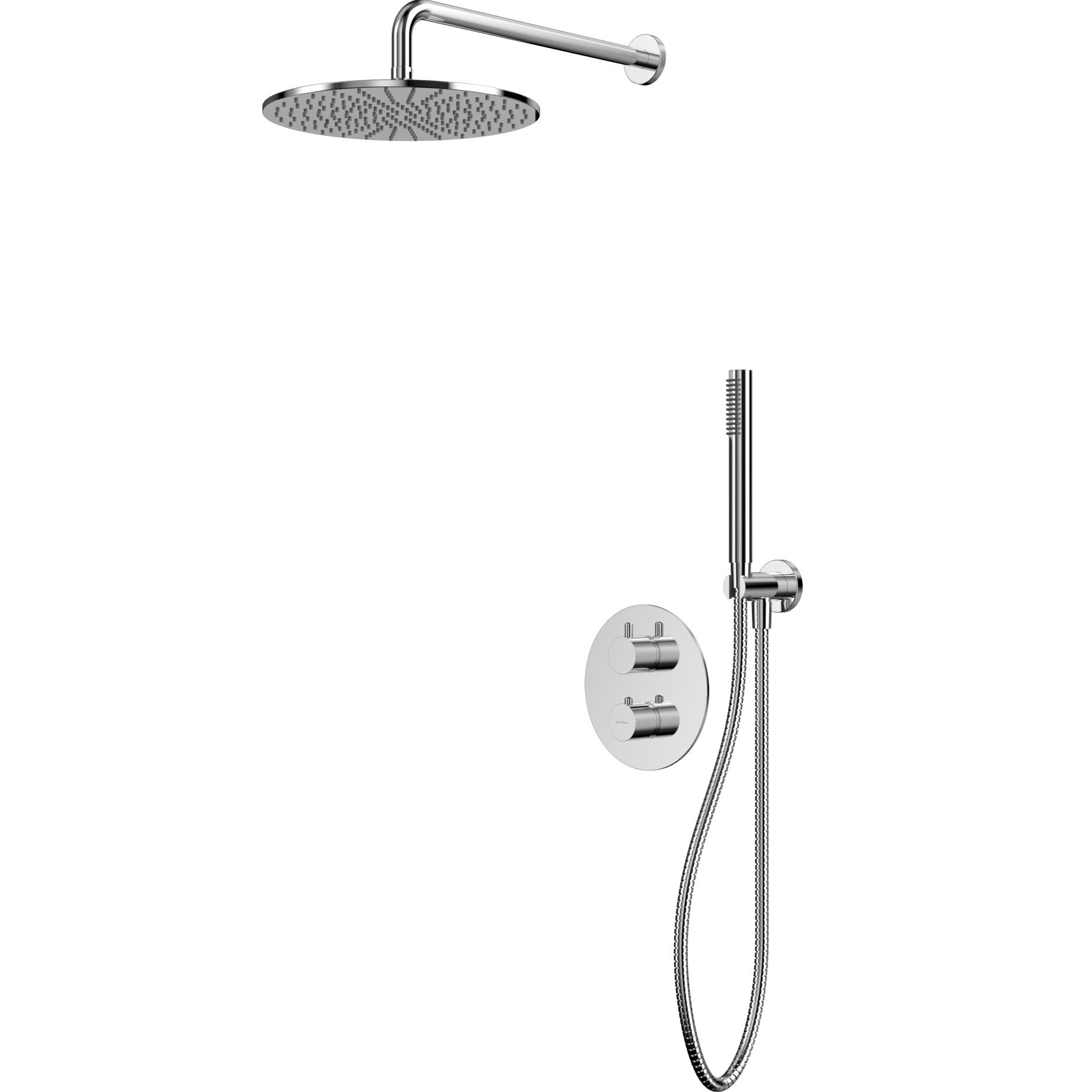 Душевой комплект скрытого монтажа 30x30см., Whitecross серия Y YSET08CR (хром), с термостатом, без излива