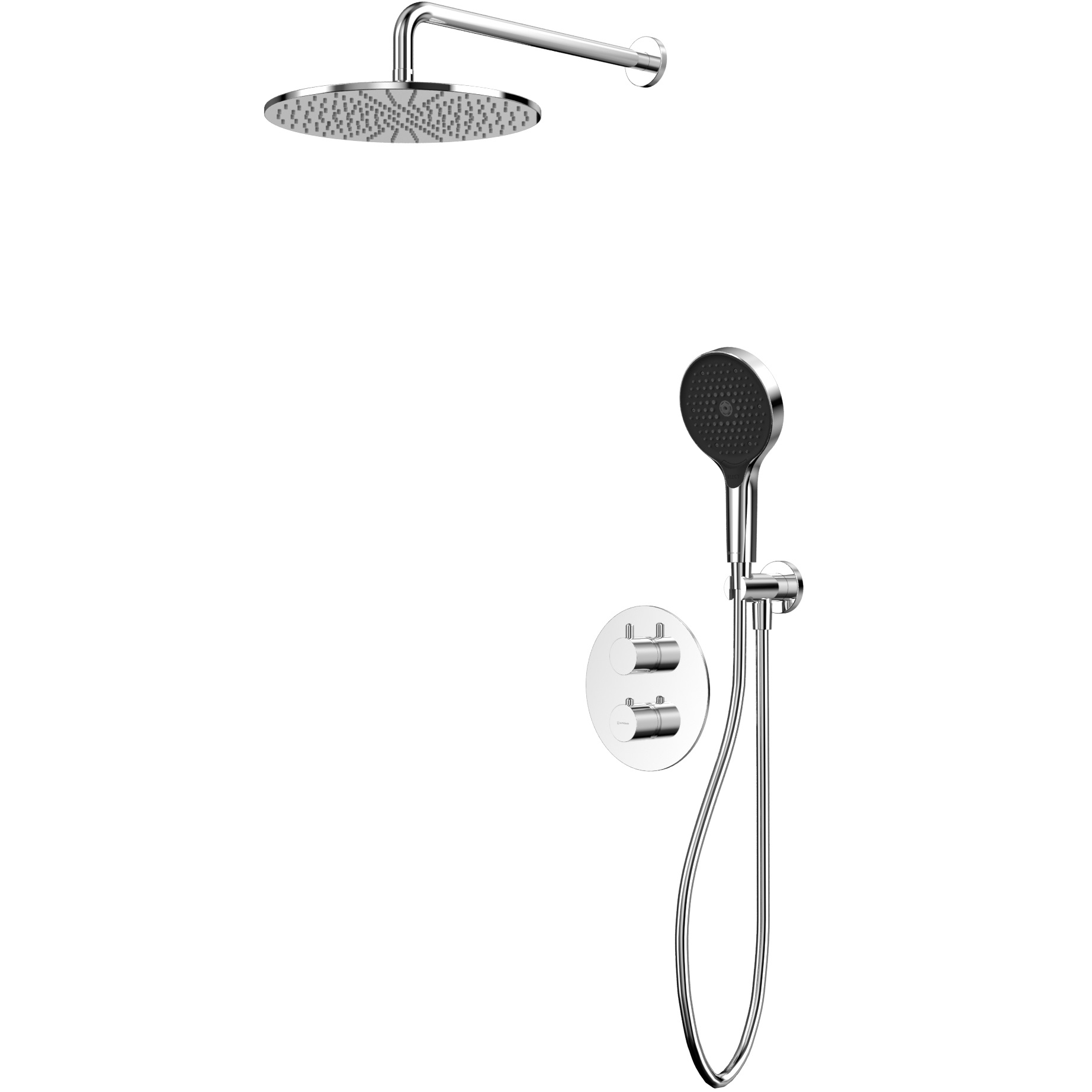 Душевой комплект скрытого монтажа 30x30см., Whitecross серия Y YSET08TOPCR (хром), с термостатом, без излива