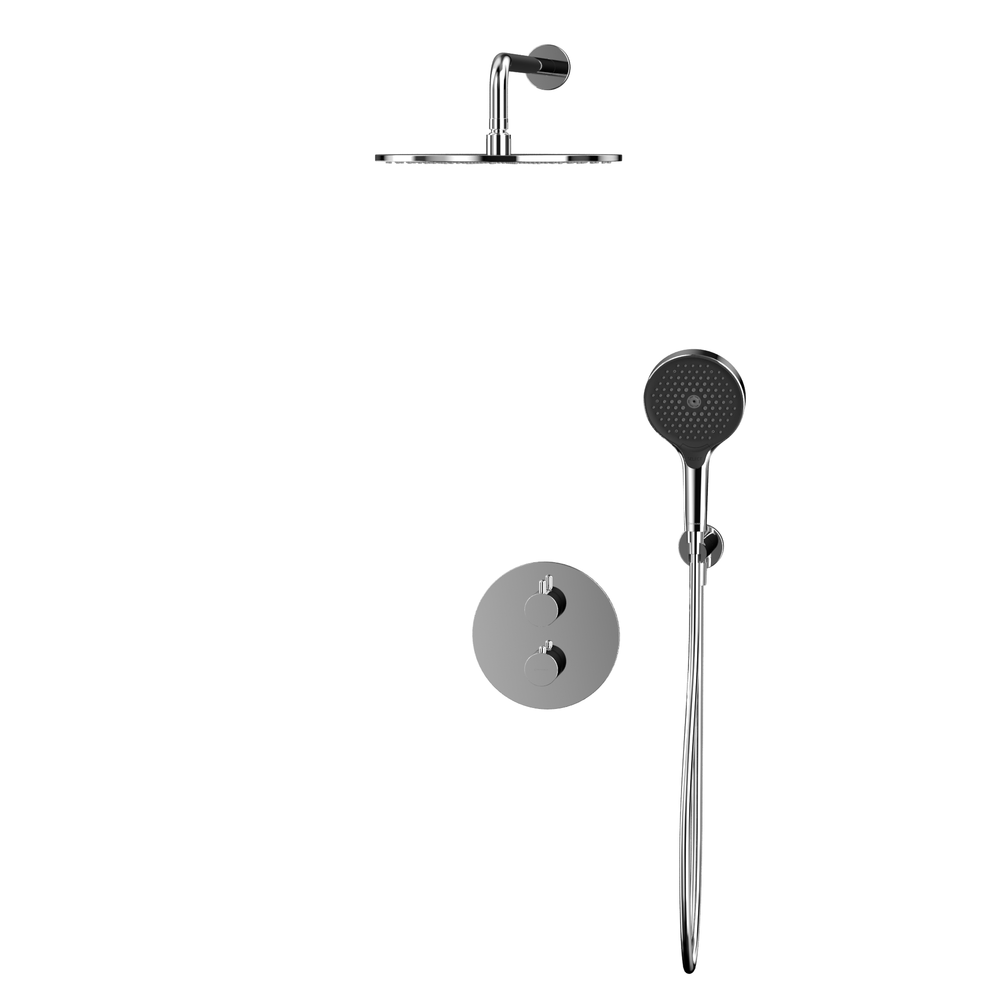 Душевой комплект скрытого монтажа 30x30см., Whitecross серия Y YSET08TOPCR (хром), с термостатом, без излива