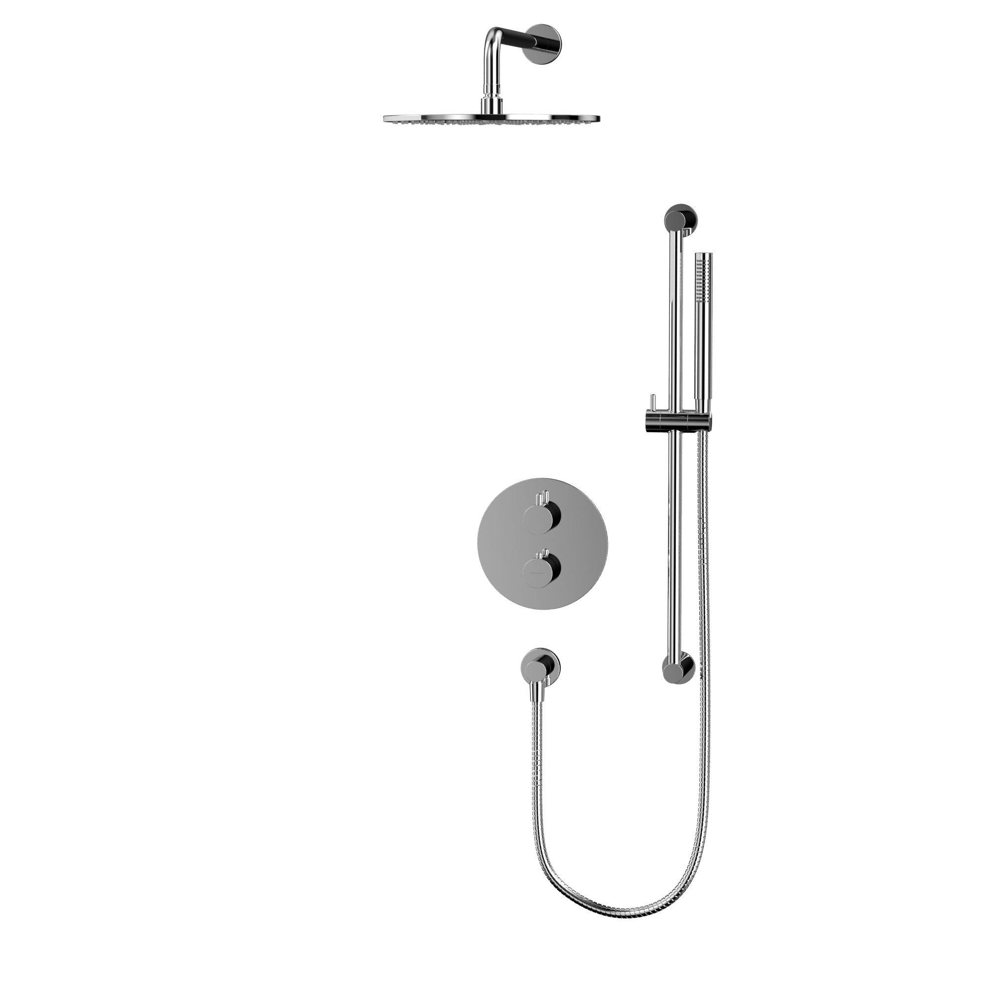 Душевой комплект скрытого монтажа 30x30см., Whitecross серия Y YSET09CR (хром), с термостатом, без излива