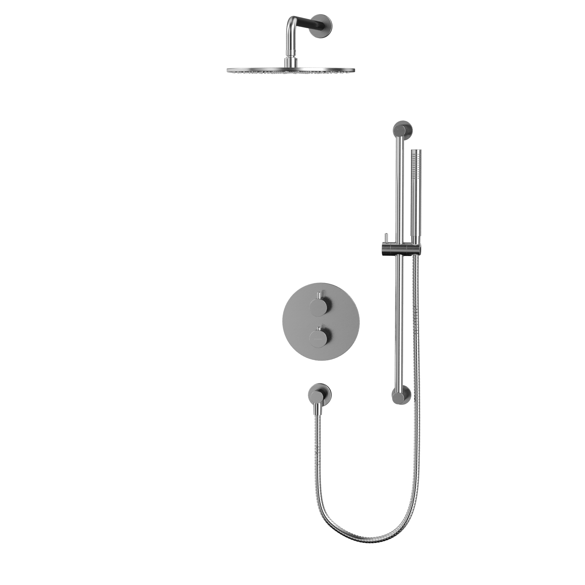 Душевой комплект скрытого монтажа 30x30см., Whitecross серия Y YSET09NIB (никель брашированный PVD), с термостатом, без излива