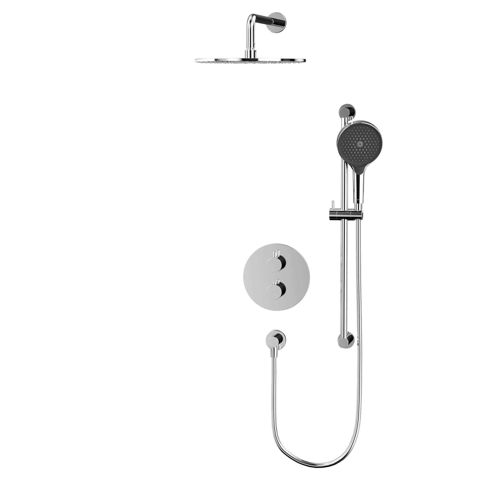 Душевой комплект скрытого монтажа 30x30см., Whitecross серия Y YSET09TOPCR (хром), с термостатом, без излива