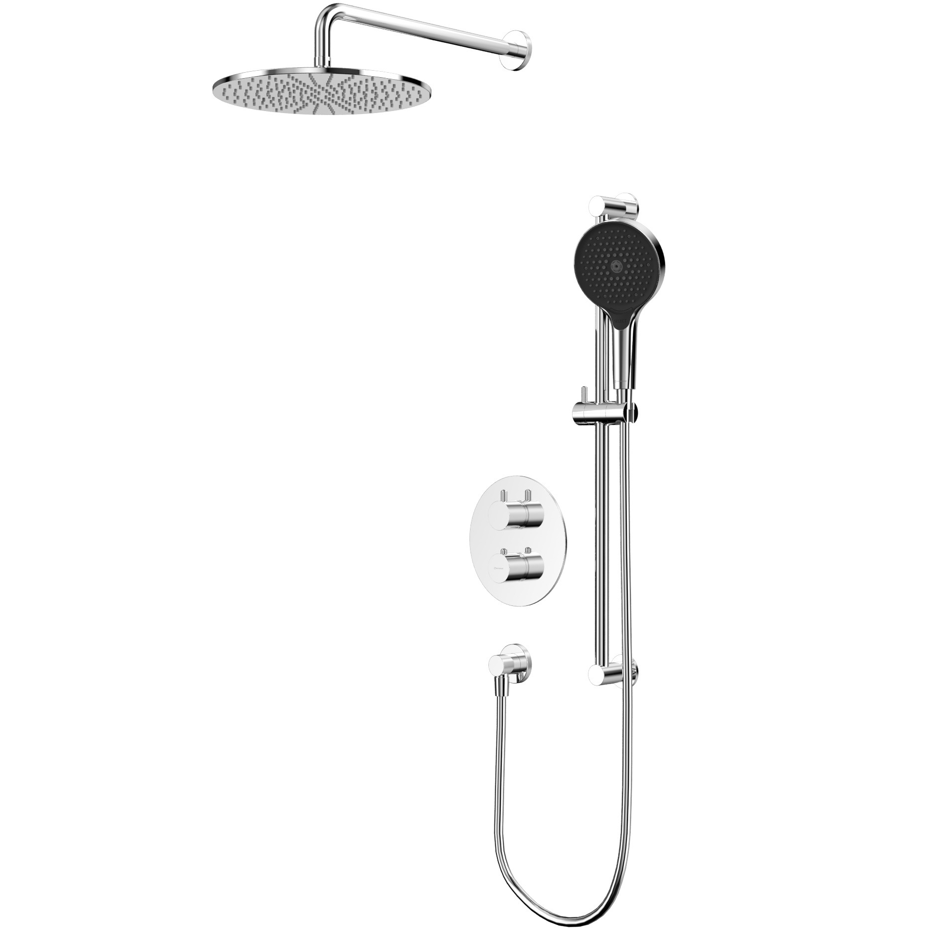 Душевой комплект скрытого монтажа 30x30см., Whitecross серия Y YSET09TOPCR (хром), с термостатом, без излива