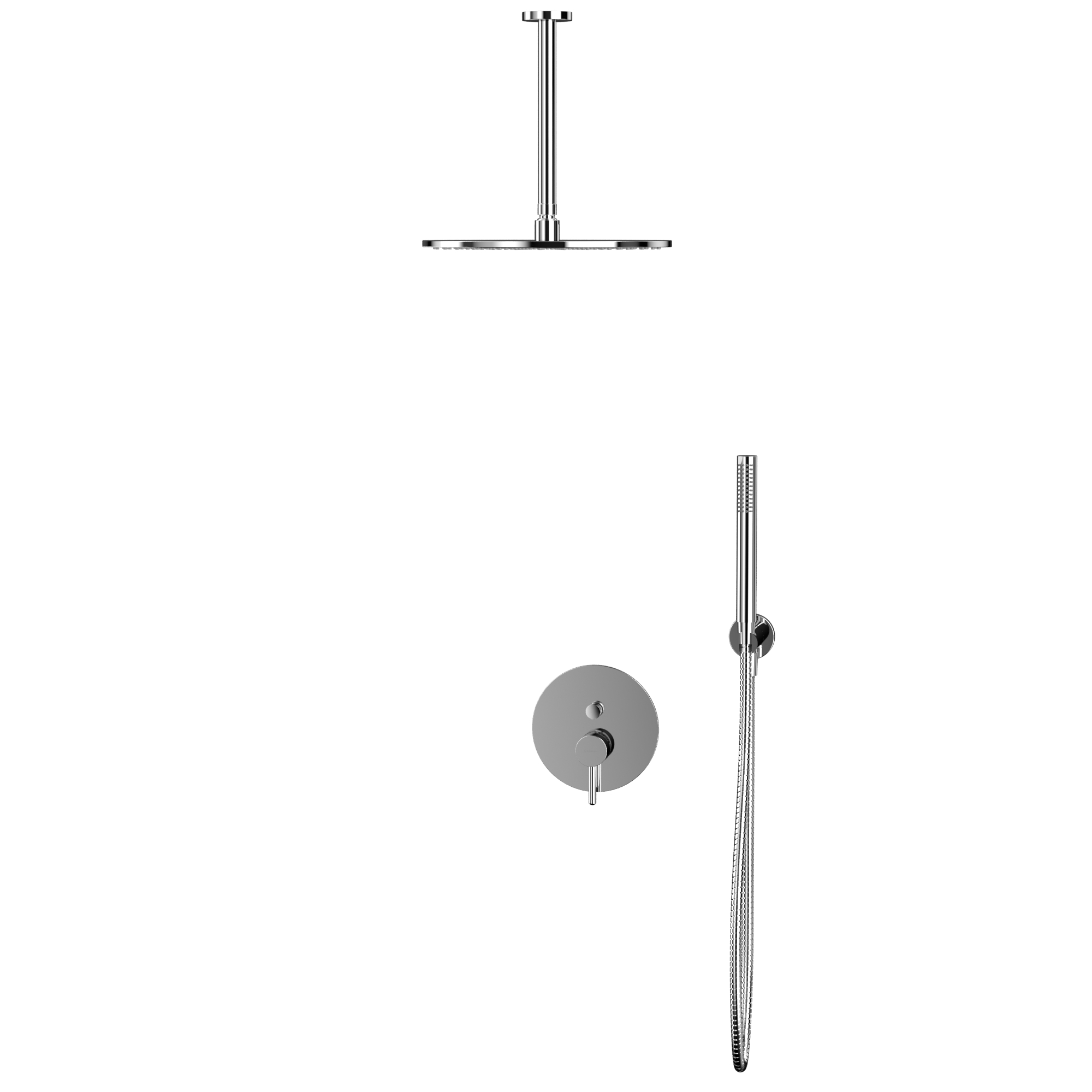 Душевой комплект скрытого монтажа 30x30см., Whitecross Серия Y YSET12CR (хром), без излива, скрытая часть в комплекте