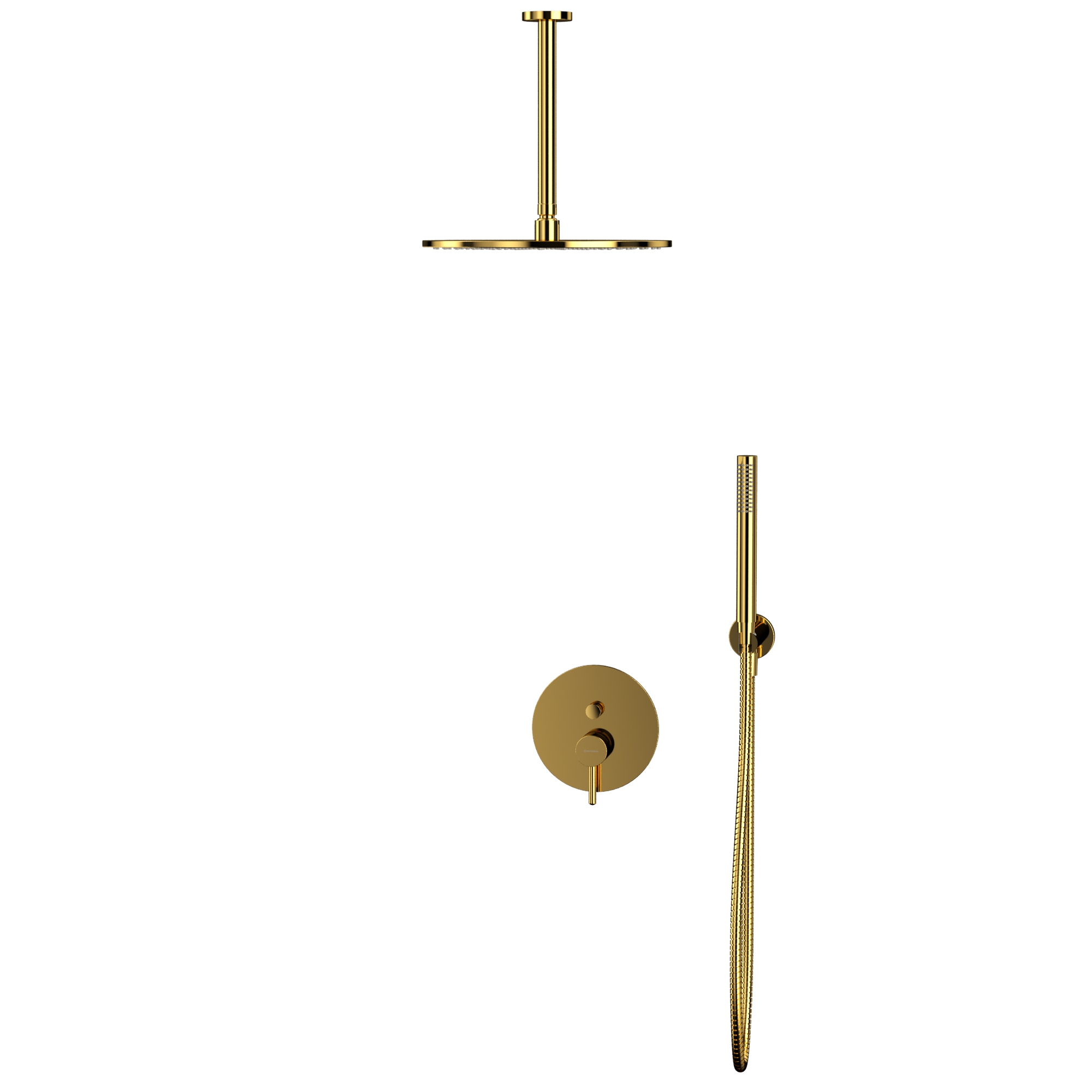 Душевой комплект скрытого монтажа 30x30см., Whitecross Серия Y YSET12GL (золотой PVD), без излива, скрытая часть в комплекте