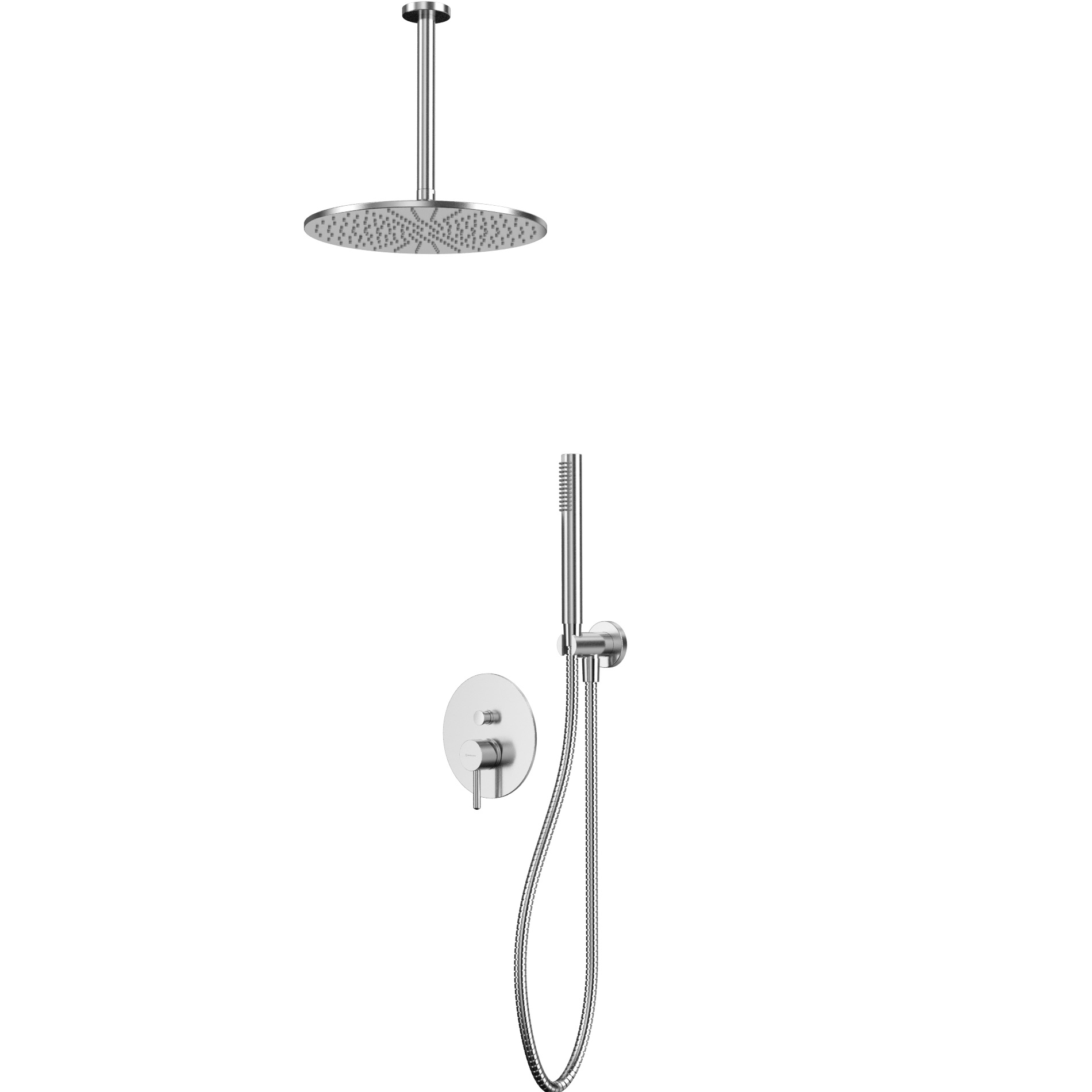 Душевой комплект скрытого монтажа 30x30см., Whitecross Серия Y YSET12NIB (никель брашированный PVD), без излива, скрытая часть в комплекте