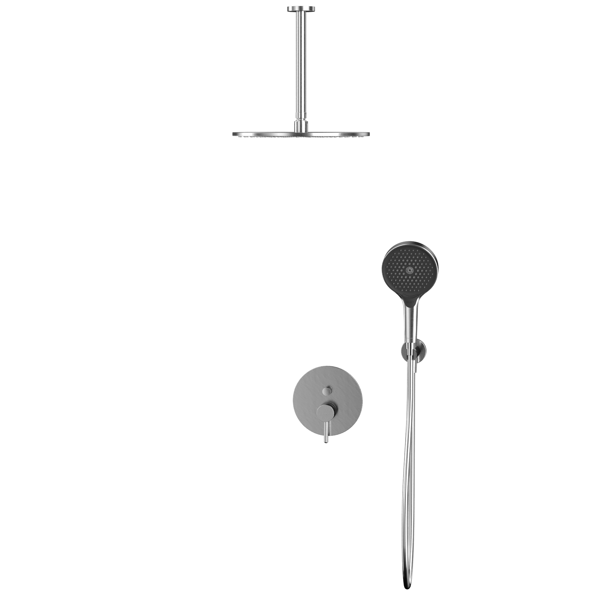 Душевой комплект скрытого монтажа 30x30см., Whitecross Серия Y YSET12TOPNIB (никель брашированный PVD), без излива, скрытая часть в комплекте