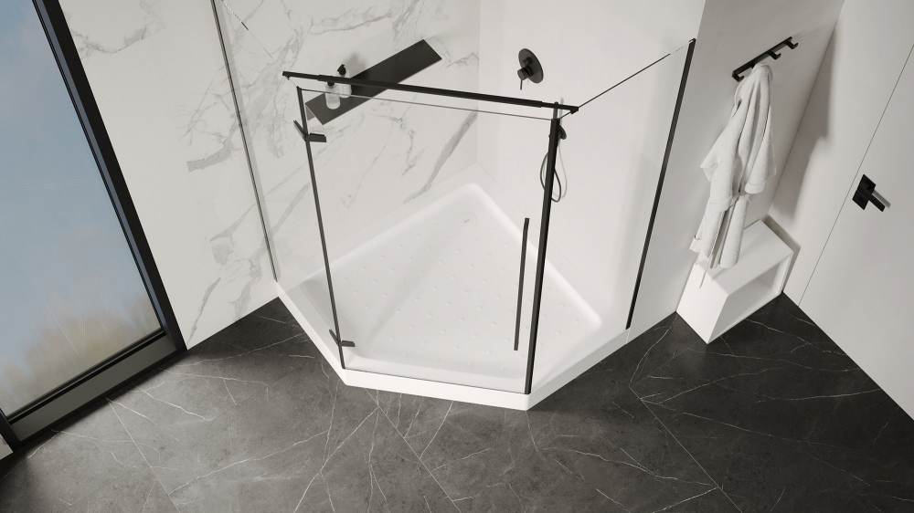 Душевой поддон Abber AD3B080 80х80 (белый), трапеция, акриловый