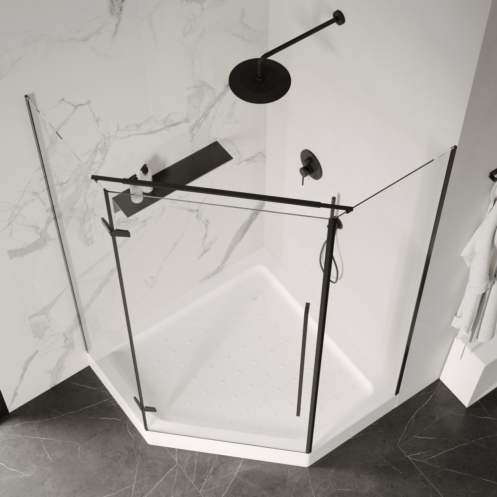 Душевой поддон Abber AD3B090 90х90 (белый), трапеция, акриловый