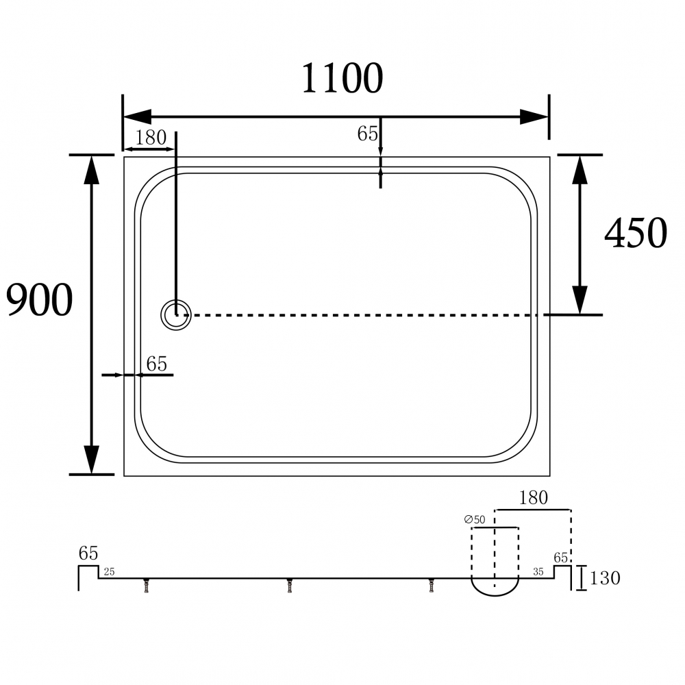 Душевой поддон Abber AD3C119 110х90 (белый), прямоугольный, акриловый