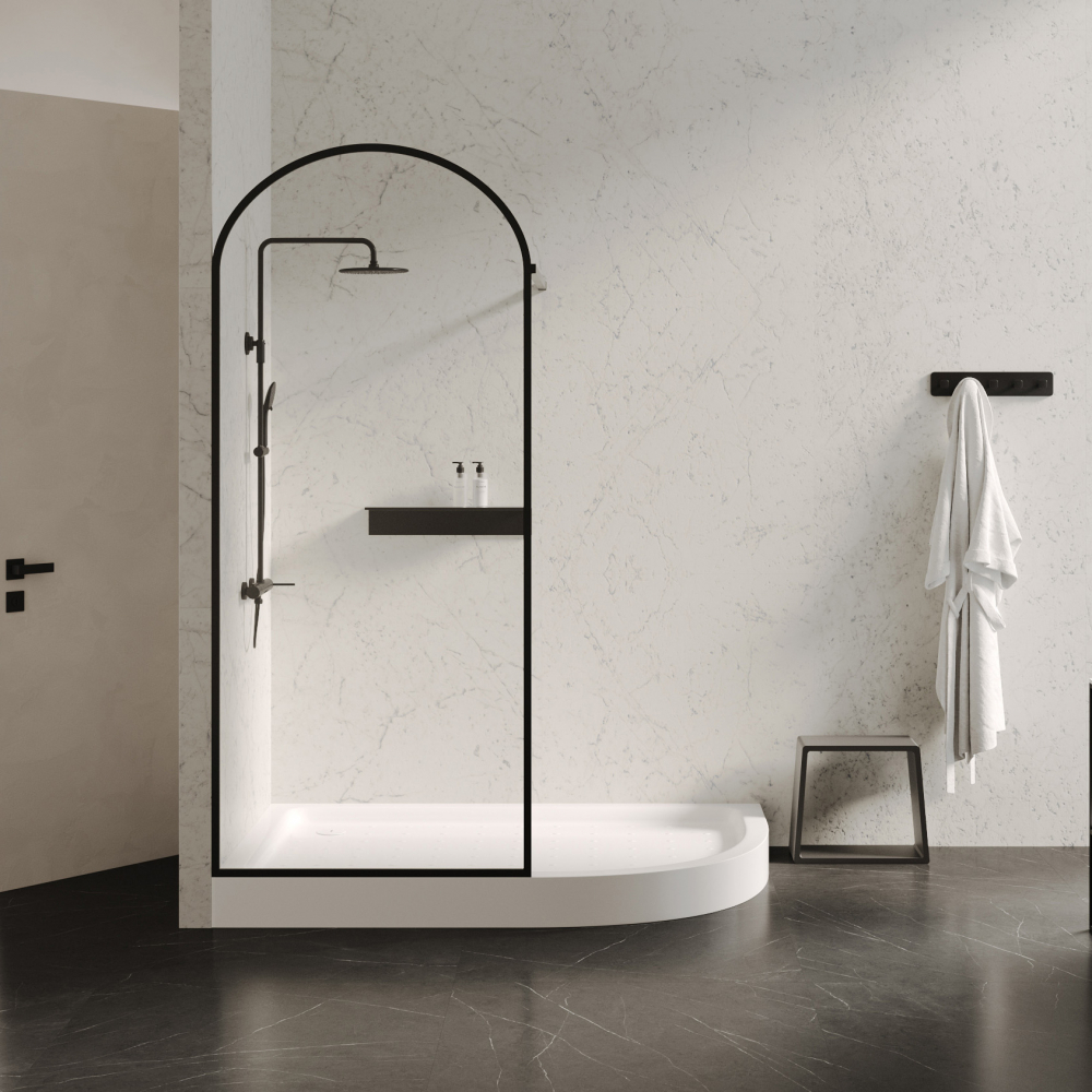 Душевой поддон Abber AD3E109 L 100х90 (белый), ассиметричный, акриловый