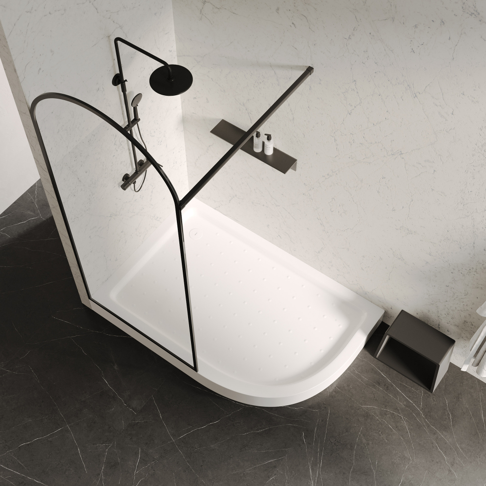 Душевой поддон Abber AD3E109 L 100х90 (белый), ассиметричный, акриловый