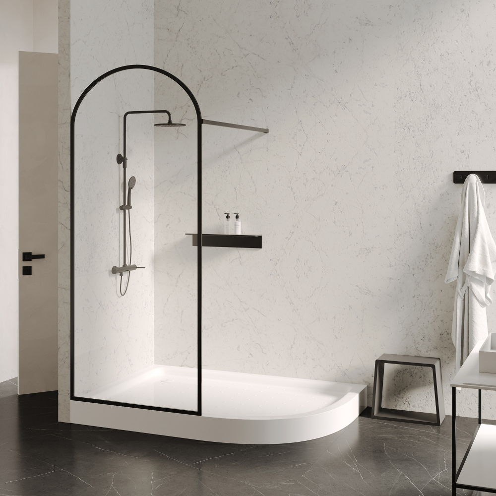 Душевой поддон Abber AD3E109 L 100х90 (белый), ассиметричный, акриловый