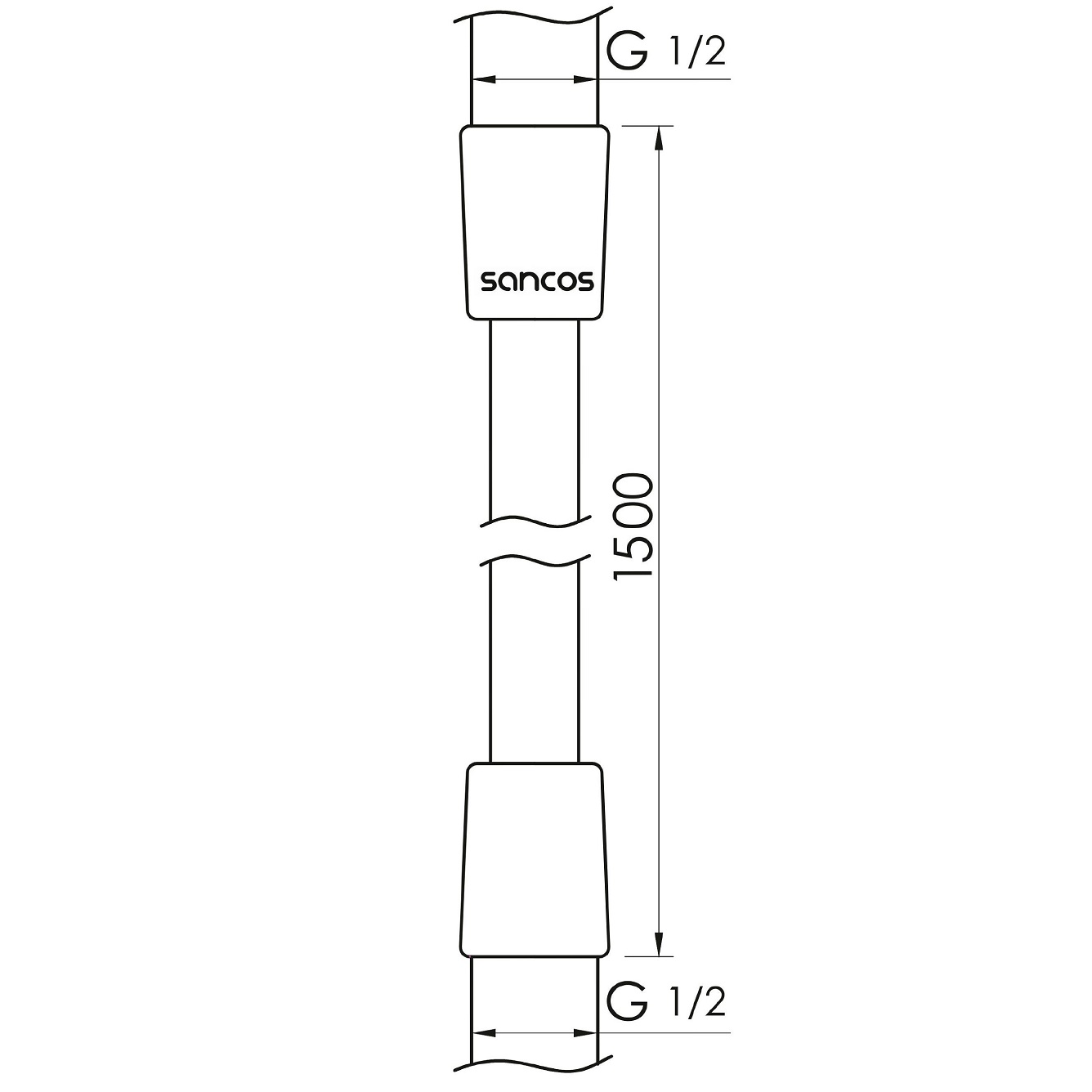 Душевой шланг Sancos 150 см SC9034BG (брашированное золото), с защитой от перекручивания